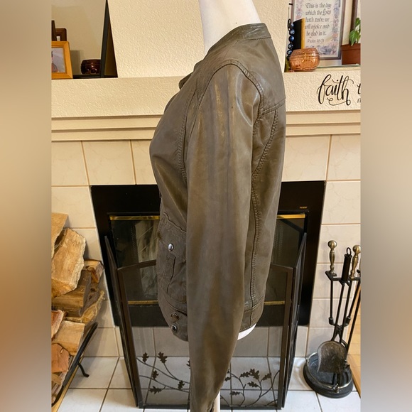 Maje Women's Genuine Lamb Leather Gray Moto Jacket, Size Medium - Picture 2 of 12